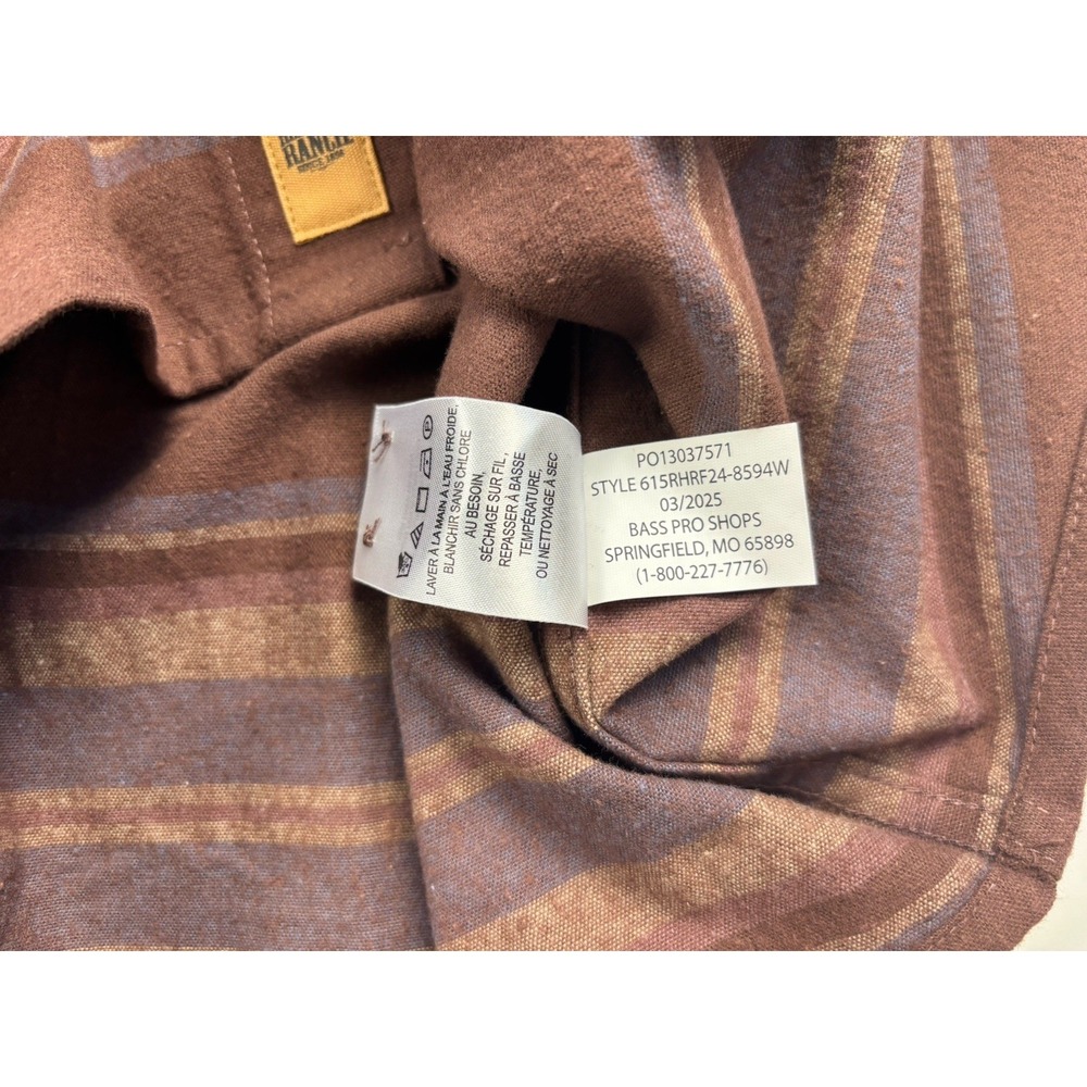 RedHead Mens NWT 2XL Tully Creek Dark Brown Striped Button Down Flannel Shirt - Picture 6 of 9